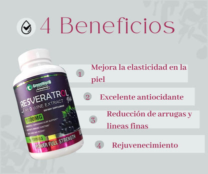 💊✨Resveratrol 100% Puro - ¡Recupera tu juventud!🧬 + Envío GRATIS 🚚